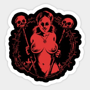 Satanic Babe (red version) Sticker